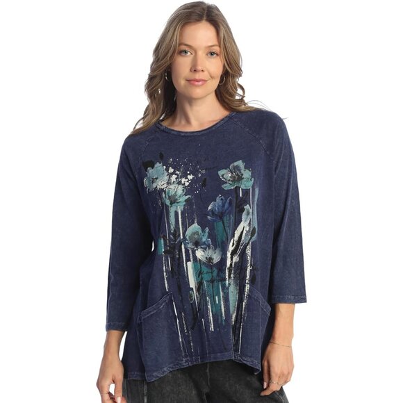 Jess & Jane Mineral Washed Patch Pocket Cotton Tunic - Sierra, Denim NWT - Picture 1 of 1